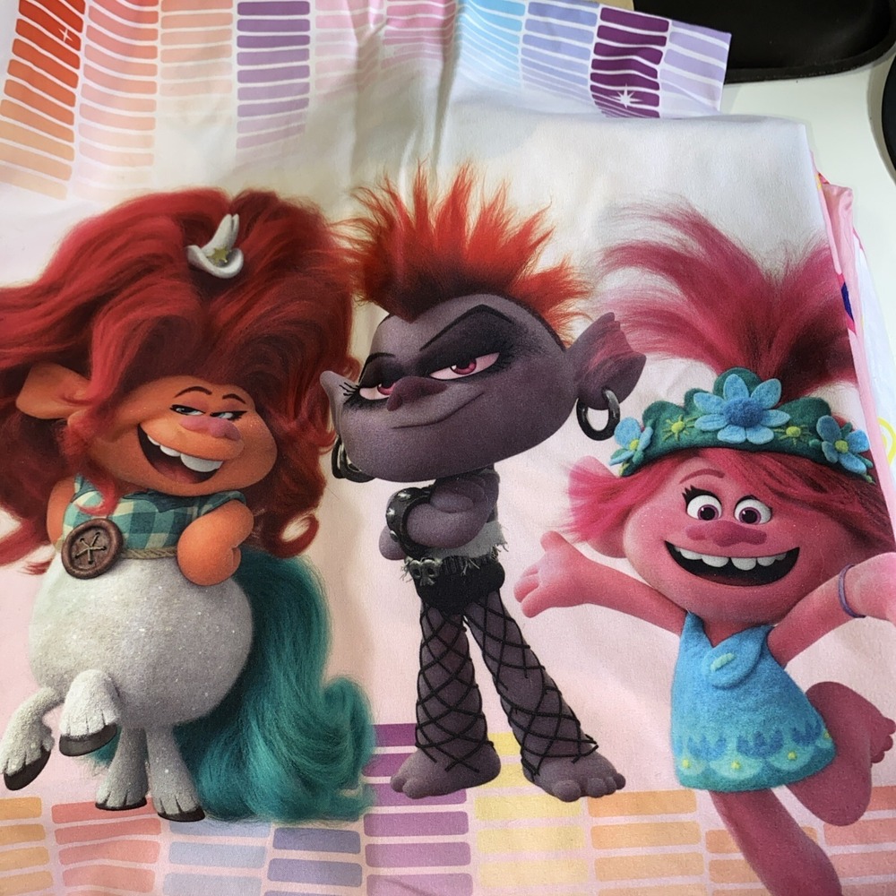 Dreamworks Trolls World Tour Twin Sheet Set 3 Pc Microfiber‎ Bed Sheets